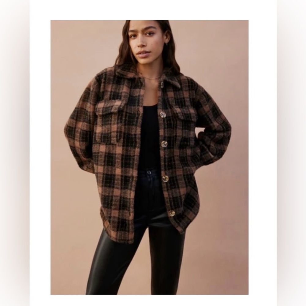 Z Supply Flannel Tucker Jacket, Brown, Medium